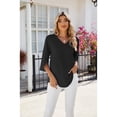 thumbnail image 3 of Anbech Women's 3/4 Sleeve Chiffon Blouse Shirt 2024 Trendy V-Neck Flowy Elegant Business Casual Tshirt, 3 of 7
