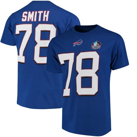 Bruce Smith Buffalo Bills - Bruce Smith Buffalo Bills Majestic Hall of Fame Eligible Receiver III Name & Number T-Shirt - Royal