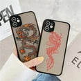 thumbnail image 2 of Case for iPhone 11 6.1 inch, Clear Fashion Animal Sculpture Dragon Cartoon Pattern Frosted PC Back 3D and Soft TPU Edge Bumper Silicone Shockproof Protective Case - Black+Red, 2 of 9