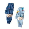 thumbnail image 3 of Sentuca 2PC Boys Pants Elastic Waist Cute Graphic Sweatpants Fall Winter Warm Fleece Pants Loungewear for Kids Clothes, 3 of 5