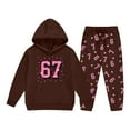 Boys Sweatsuit Cozy Fleece Six Seven Graphic Hoodies Jogger Comfortable ...