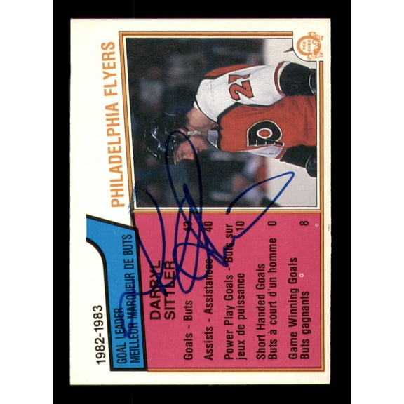 Darryl Sittler Autographed 1983-84 O-Pee-Chee Card #257 Philadelphia Flyers SKU #251983