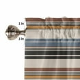 thumbnail image 5 of Brown Blue Striped Kitchen Valances for Windows 42x12 Inch Kitchen Curtains Valances Rod Pocket Farmhouse Vintage Stripe Bathroom Window Valances for Window Treatment Decor, 5 of 6