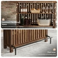 thumbnail image 3 of Finmind Farmhouse 2-Tier  Bar Table, 63 Inch Home Bar Unit with Footrest, Corner Mini Coffee Bar Table for Home Kitchen, Rustic Brown, 3 of 8