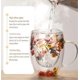 thumbnail image 2 of Flower Glass Double Wall Glass 10oz Coffee Cups with Handle Tea Cups Beverage Glasses Tea Mug Milk Mug a riot of Colour Novelty Heat Resistant, 2 of 2