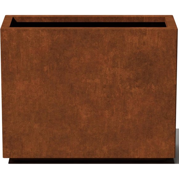 Corten Steel Series Span Planter - Tall Rectangular Metal Planter for Outdoor Porch/Patio | Naturally Rusting Steel for All-Weather Use | Modern Rustic Décor for Tall Plants, Flowers, Trees
