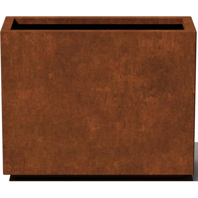 Corten Steel Series Span Planter - Tall Rectangular Metal Planter for Outdoor Porch/Patio | Naturally Rusting Steel for All-Weather Use | Modern Rustic Décor for Tall Plants, Flowers, Trees