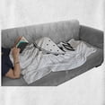 thumbnail image 6 of Food Soft Flannel Fleece Blanket, Mexican Taco Typography with a Veggie Filled Tortilla Doodle Traditional Cuisine, Cozy Plush for Indoor and Outdoor Use, 50" x 60", Black and White, by Ambesonne, 6 of 6