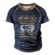 thumbnail image 1 of Men's Raglan T-shirt Retro Short Sleeve Round Neck Letter Printing Tops4XL, 1 of 2