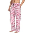 thumbnail image 6 of Logiee Pink bows Print Pajama Pants for Men,Men’s Pajama Bottoms,Mens PJ Pants with Pockets & Button Fly-X-Large, 6 of 6
