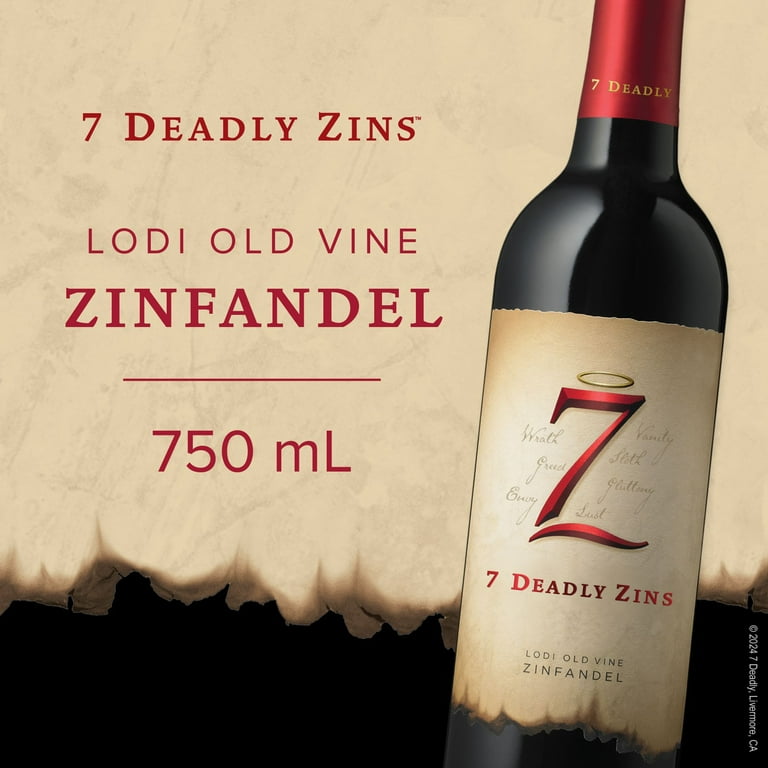 Seven Deadly Old Vine Zinfandel California Red Wine, 750 ml