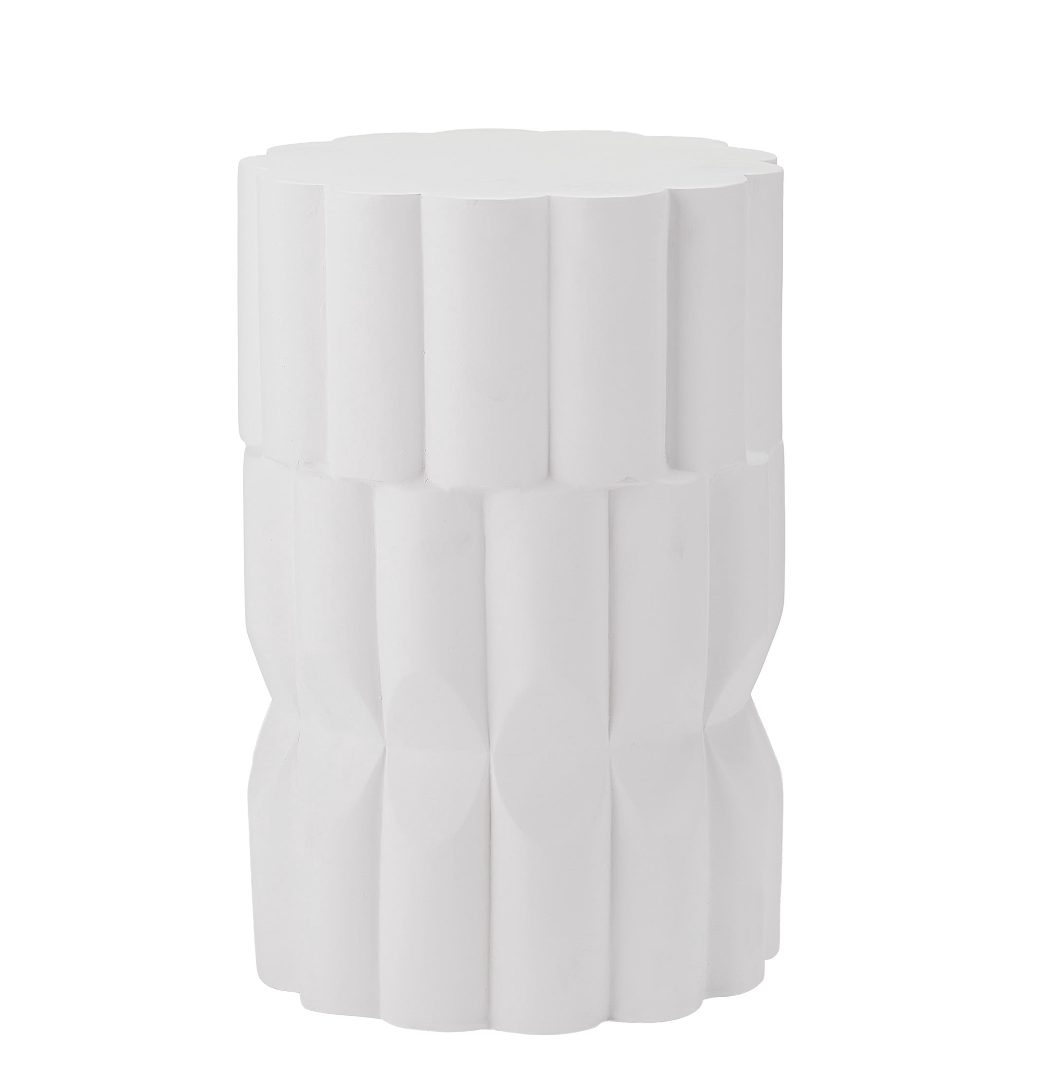 Christopher Knight Home 13" Handmade MGO Side Table with Geometric Stacked Design, White