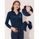 thumbnail image 2 of Camisa de oficina Allegra K manga larga Cuello en V Armada XS, 2 of 4