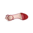 thumbnail image 4 of BLISSFUL STEP Women's Shoes Solid Color Open Toe Block High Heels Summer Sandals Red 10.5, 4 of 8