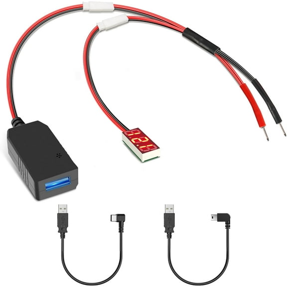 YQMAJIM Dashcam Power Adapter (Universal),Compatible with All Car Models,12V to 5V DC Converter Buck Module USB to Mirror Camera Dashcam GPS Charger Adapter Cable,Dash Cam Hardwire Kit,Clean Install