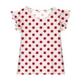 thumbnail image 3 of Piuwrlz Short T-Shirts Sleeve Kids Girls Round Neck Shirt Shirt Top Red Size 8 Years, 3 of 8