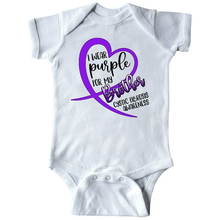 

Inktastic I Wear Purple for my Brother- Cystic Fibrosis Awareness Gift Baby Boy or Baby Girl Bodysuit