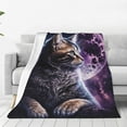 thumbnail image 4 of Cauagu Purple Moon Cat Pattern Flannel Bed Blankets,Fleece Blanket Comfortable Air Conditioning Blanket for Sofa Bed Travel Couch & Living Room -40"x30", 4 of 8
