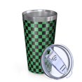 thumbnail image 2 of 16oz Tumblers Green and Black Checkerboard Pattern Stainless Steel Vacuum Insulated Double Wall Travel Tumbler Cups Mug with Lid and Straw,Cleaning Brush for Coffee,Tea, 2 of 4