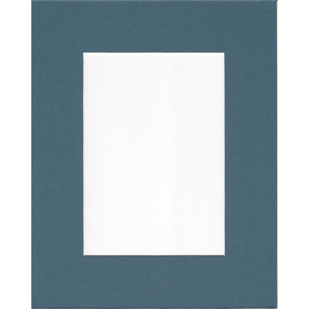 Pack of (5) 11x14 Slate Blue Picture Mats with White Core, Bevel cut for 8x12 Pictures Walmart