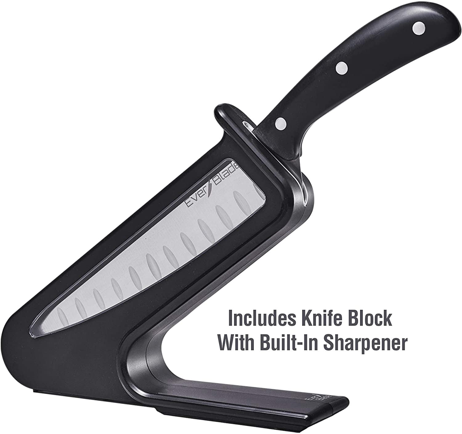 EverBlade Non-Stick Self Sharpening Professional Chef Knife - Full tang handle - Self Sharpening Knife Block - German Stainless Steel - As Seen on TV