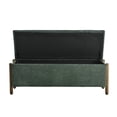 thumbnail image 4 of Vknow Furniture Chenille Storage Bench with Solid Wood Legs and Hinged Lid for Bedroom Entryway and Living Room,Green, 4 of 9