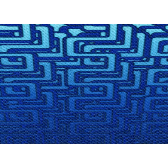 Ahgly Company Indoor Rectangle Patterned Neon Blue Area Rugs, 2' x 5'