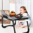 thumbnail image 2 of Foldable Laptop Lap Desk with 4 USB Ports Storage Drawer and Cup Holder Portable Bed Tray Table Stand for Couch Floor Fits 17 Inch Laptop Black, 2 of 8