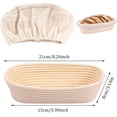 thumbnail image 2 of Cesta de fermentación ovalada. Cesta de fermentación de masa de pan de sauce con inserto de lino. Cestas de fermentación para hornear pan, 2 of 4