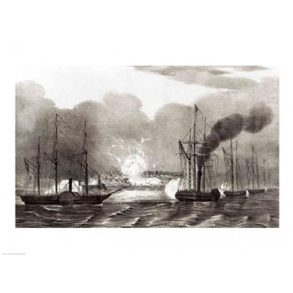 Naval Bombardment of Vera Cruz Poster Print - 36 x 24 in. - Large