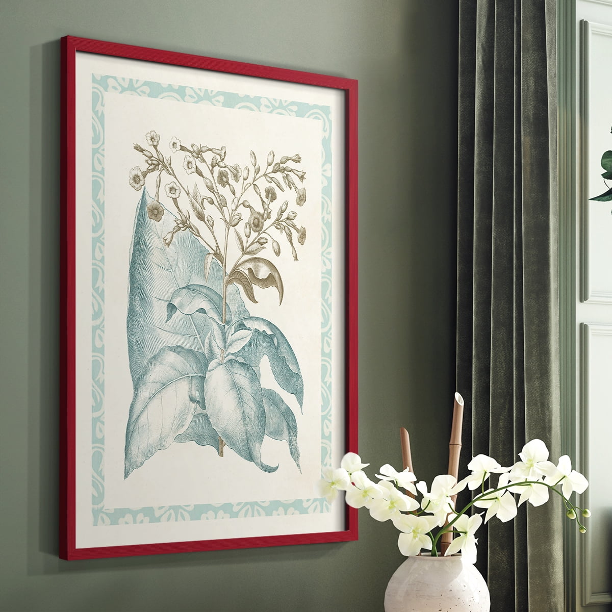Willow Blue Besler I Framed Print - Solid Wood in Single Picture Frame Solid Wood 2 Framed Print