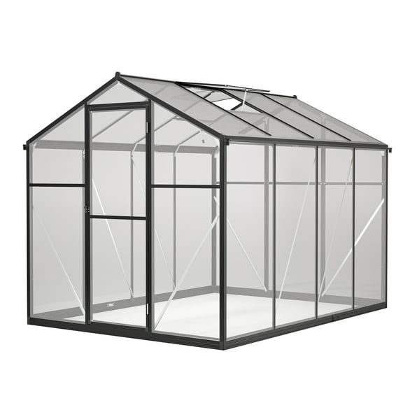 LZBEITEM 6 x 8 ft Walk-in Plant Greenhouse Kit Polycarbonate Garden Backyard Alu Cold Frame Window