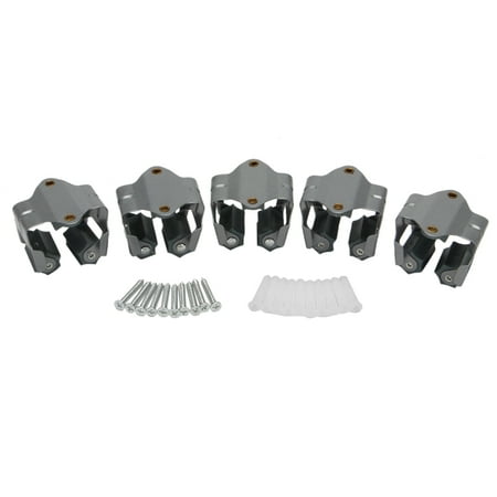 

Mop and Broom Holder Wall-Mounted Cleaning Tool Storage Box Mop Clip Bathroom Kitchen Garden Storage Rack (5PCS-Gray)