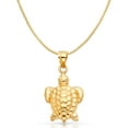 thumbnail image 1 of 14K Yellow Gold Turtle Charm Pendant with 0.8mm Box Chain Necklace - 20", 1 of 4