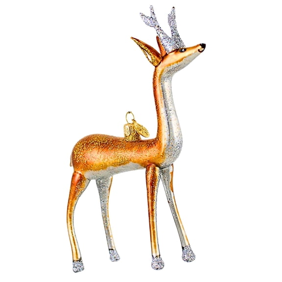 Free Blown Reindeer - 1 Ornament 5.5 Inch, Glass - Ornament Deer Buck Christmas 17580