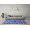 thumbnail image 3 of Ahgly Company Machine Washable Indoor Square Oriental Blue Industrial Area Rugs, 4' Square, 3 of 4
