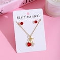 thumbnail image 2 of Luoshdecor Fruit Necklace Earrings Set,Crystal Charm Jewelry Gift for Women Valentine's Day,Wedding, 2 of 7