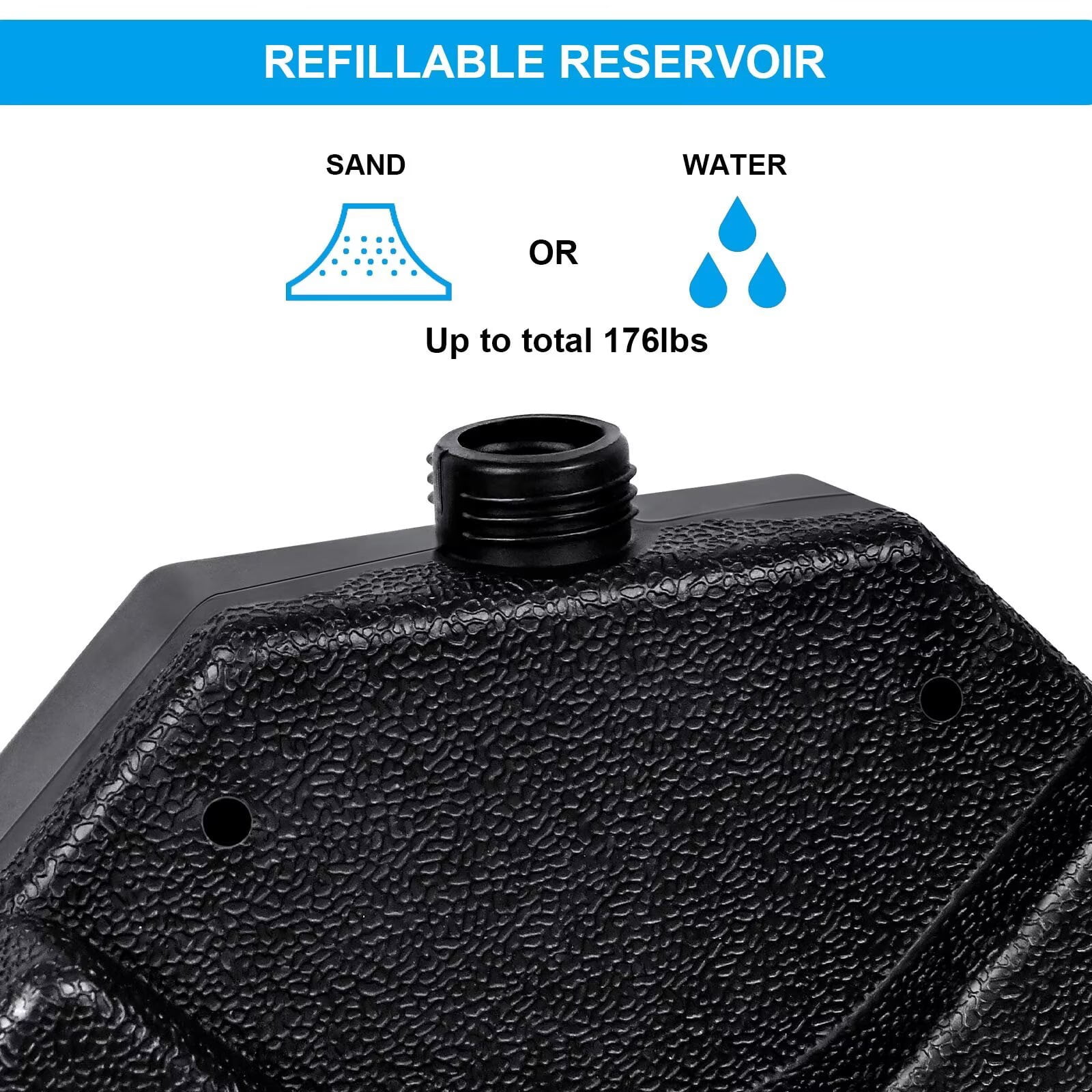 Simple Deluxe 4pcs 176lb Capacity Cantilever Offset Patio Umbrella Base Water Sand/Filled Outdoor Heavy-Duty, Black, Square
