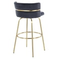 thumbnail image 4 of Glam Gold Bar Stools Set of 2 with Black Velvet Upholstery and Swivel Seat, 4 of 5