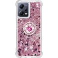 thumbnail image 6 of Glitter Clear Sparkly Bling Case for Xiaomi Redmi Note 12 5G (Not 4G), Flowing Liquid Quicksand Cover with Diamond Ring Holder Case for Xiaomi Redmi Note 12 5G/ Poco X5  Rose Gold, 6 of 14