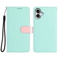 thumbnail image 2 of For iPhone 17 RFID Blocking Protective Purse 2-in-1 Detachable Bicolor Wallet Case Magnetic Flip Cover Multi-Card Slots Pocket With Wrist Strap Phone Case,Green,For iPhone 17, 2 of 7