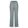 thumbnail image 5 of SNKSDGM Black Pants for Women Jeans Women's Summer Solid Color Linen High Waist Elastic Drawstring Pants Lightweight Loose Fit Casual Trousers with Pockets for Comfort and Style Xl, 5 of 7