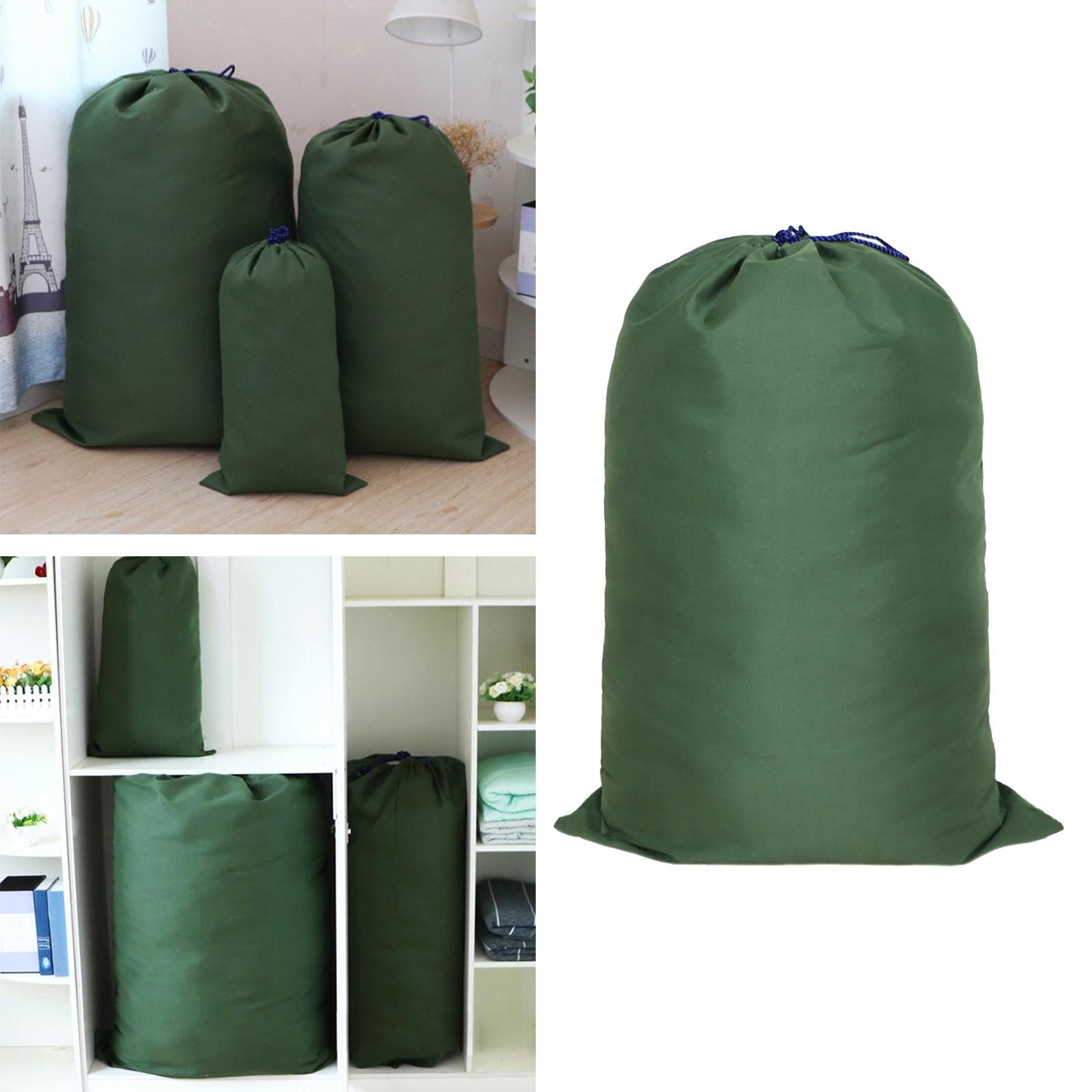 Laundry Bag Thicken Oversized Drawstring Packing Bag, Travel Garment Bags, Machine Washable Large Size Canvas Clothes Quilt Storage Bag green 100cmx140cm