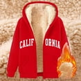 thumbnail image 2 of Hoodies for Women Hoodie Cool Design Ladies Large Shirts Woman Fuzzy Jacket Soft Peach Sweater Plain Zip up Hoodie Women Cropped Athletic Petite Size Sweatshirt Fashion Apparel Hooded Red M, 2 of 5