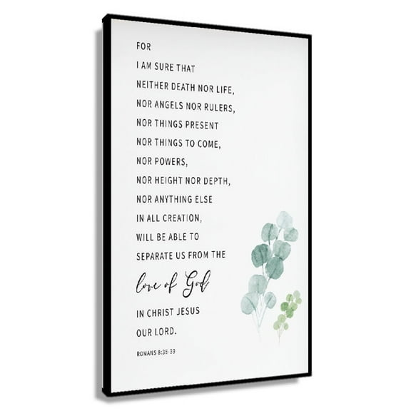 Romans 8 38-39 Bible Verse Printable Wall Art, Bible Verse Christian Quote Print, Large Scripture Christian Decorative Paintings for Living Room