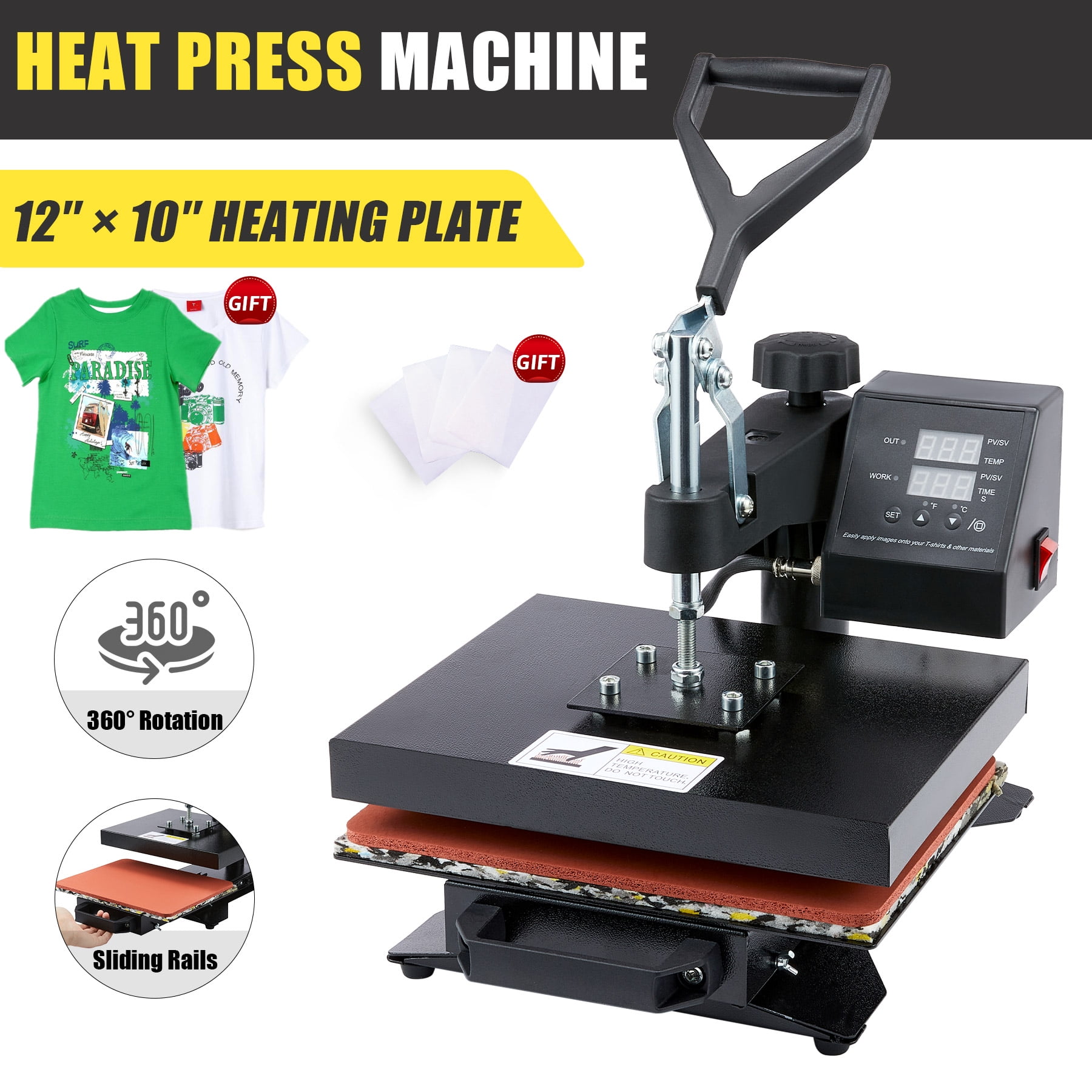 Heat Press Machine 16x20 Auto Open Clamshell T Shirt Press for Clothes Bags More