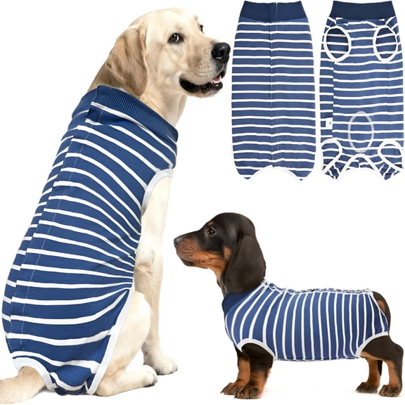 GASTROPOD Recovery Suit for Dogs,Soft Dog Surgery Suit for Female Spay Male Neuter,Dog Cone Alternative Surgical Recovery Shirt for Abdominal Wounds,Anti-Licking Pet Clothes for Dogs Cats,Blue,Small
