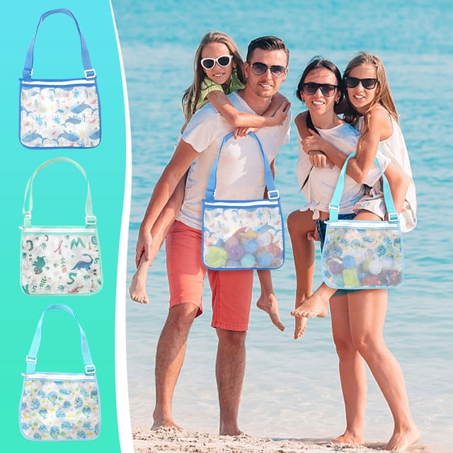 Xihbxyly Artículos para Menores de 10 Años Bolsas de Malla para Juegos de Playa para Niños Bolsas de Conchas Marinas con Pernos Rojos para Juegos de Arena