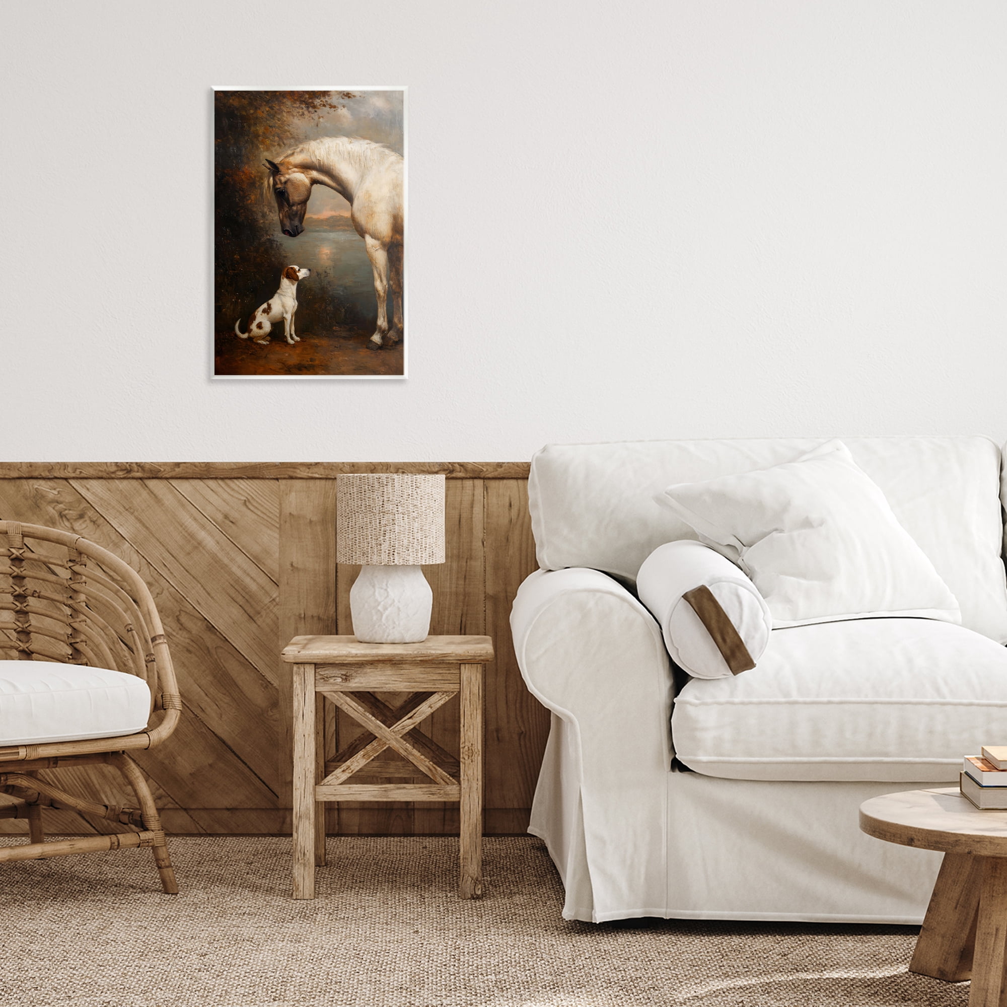 Stupell Industries Hound & Horse Vintage View Wall Plaque Art, design by Petal Prints Design
