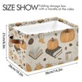 thumbnail image 4 of Yayeee Canvas Storage Basket with Handles for Shelves Fabric Bins Closet Organizer, Beige Fall Books, 4 of 8